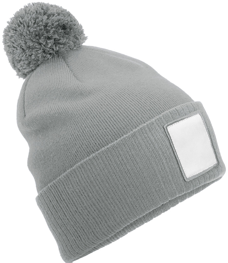 Beechfield Appliqué Patch Pom Beanie
