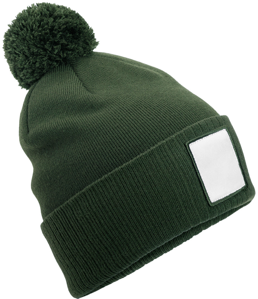 Beechfield Appliqué Patch Pom Beanie