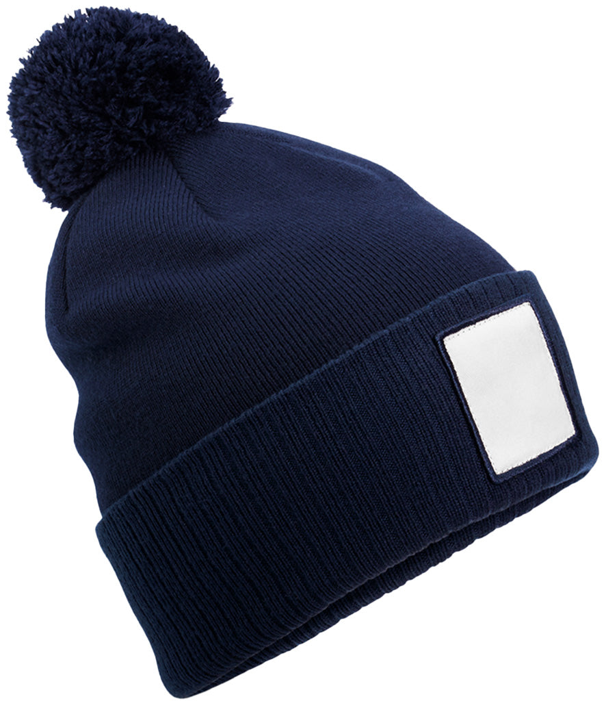 Beechfield Appliqué Patch Pom Beanie