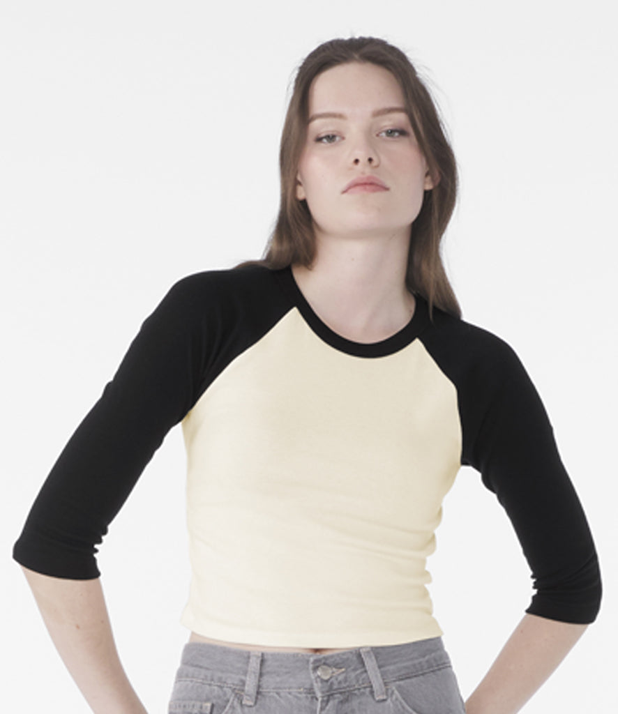 Bella Ladies Micro Rib 3/4 Raglan Baby T-Shirt