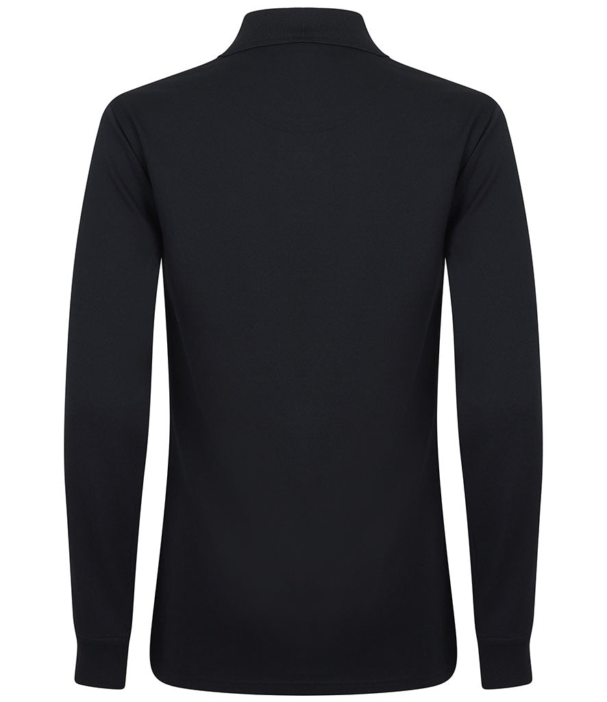 Henbury Unisex Long Sleeve Coolplus® Piqué Polo Shirt