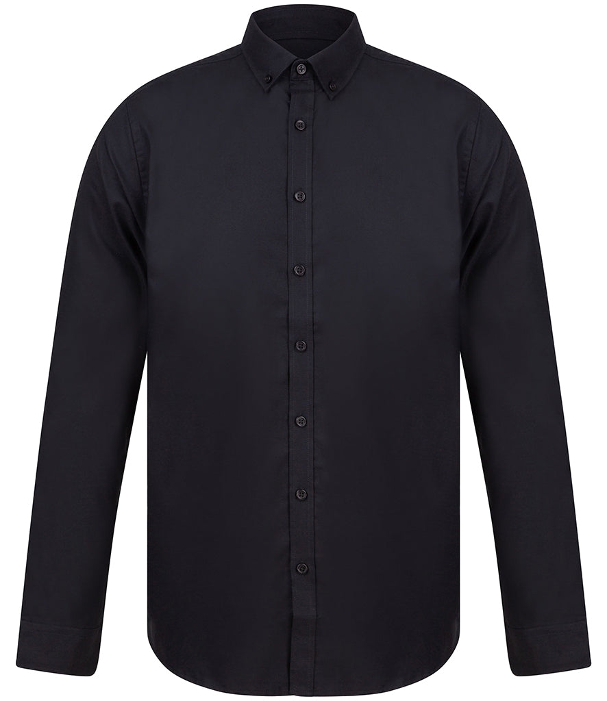 Henbury Modern Long Sleeve Slim Fit Oxford Shirt