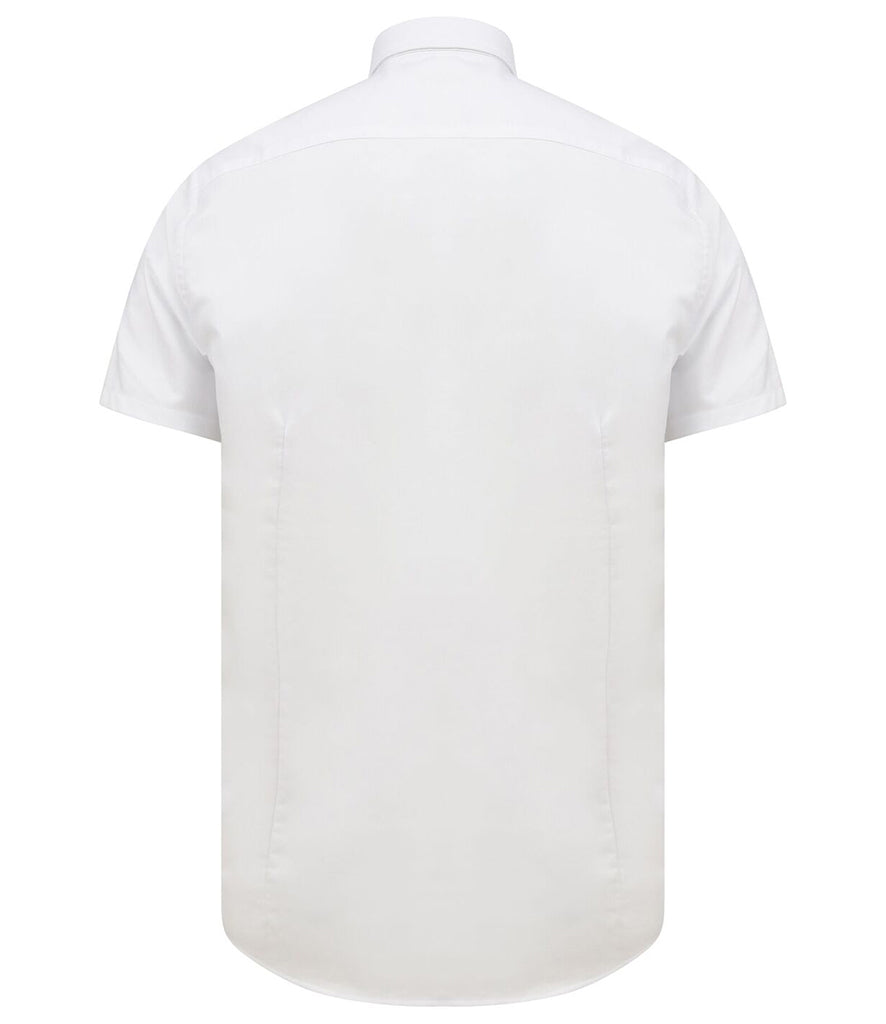Henbury Modern Short Sleeve Slim Fit Oxford Shirt