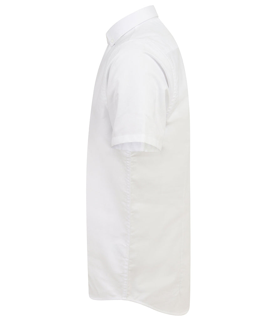 Henbury Modern Short Sleeve Slim Fit Oxford Shirt