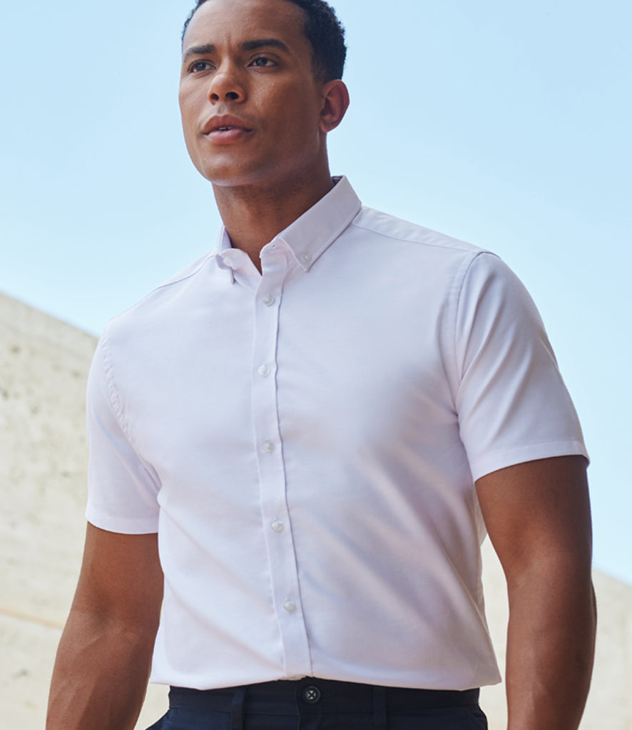 Henbury Modern Short Sleeve Slim Fit Oxford Shirt