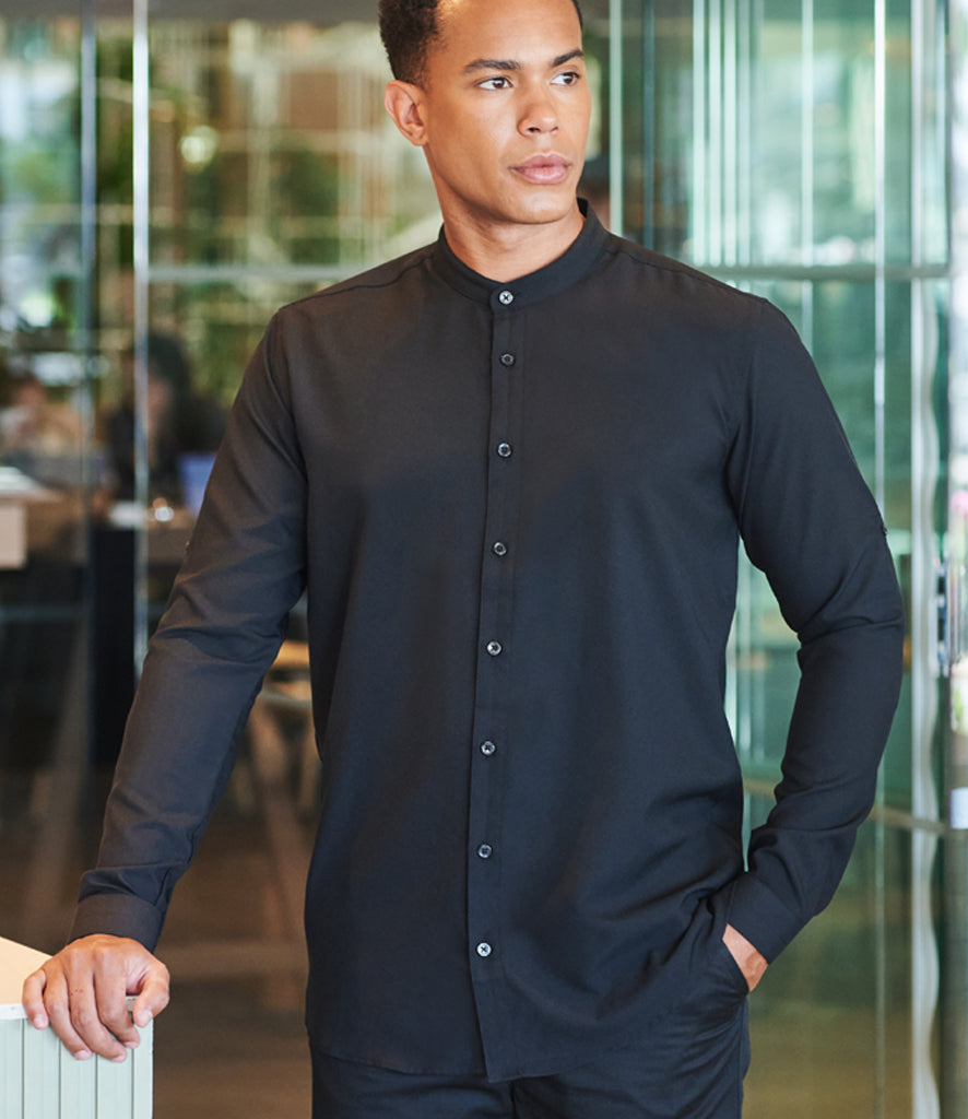 Henbury Mandarin Roll Sleeve Anti-Bac Wicking Shirt