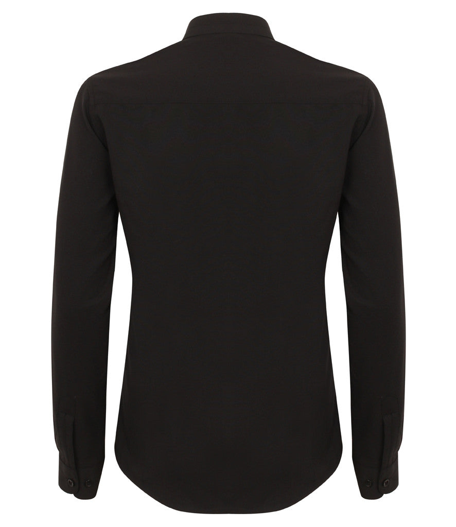 Henbury Ladies Mandarin Roll Sleeve Anti-Bac Wicking Shirt