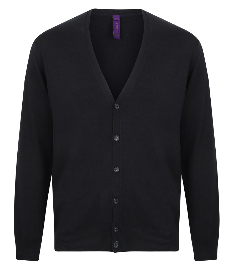 Henbury Lightweight Cotton Acrylic V Neck Cardigan