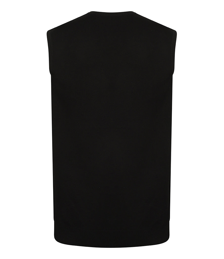 Henbury Lightweight Sleeveless Cotton Acrylic V Neck Sweater