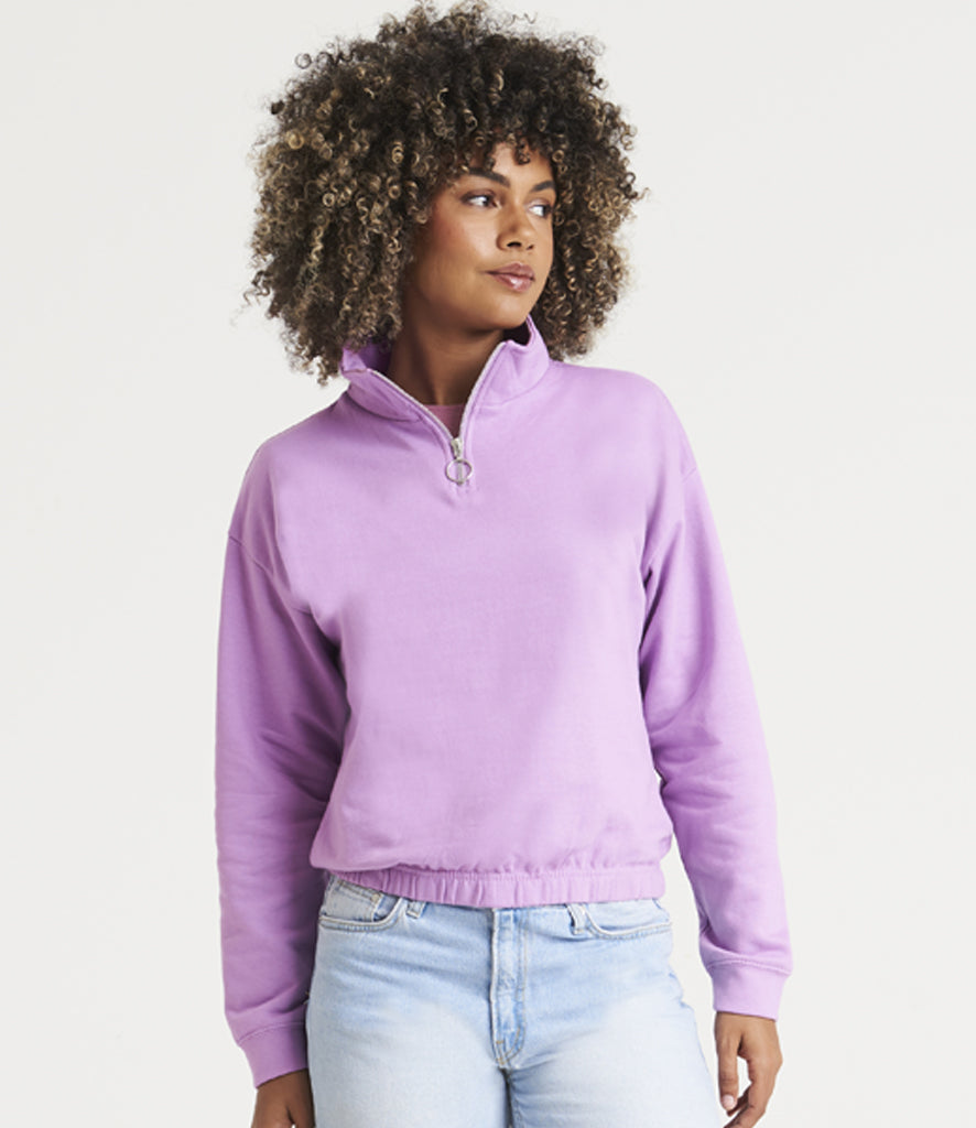 AWDis Ladies Cropped 1/4 Zip Sweatshirt