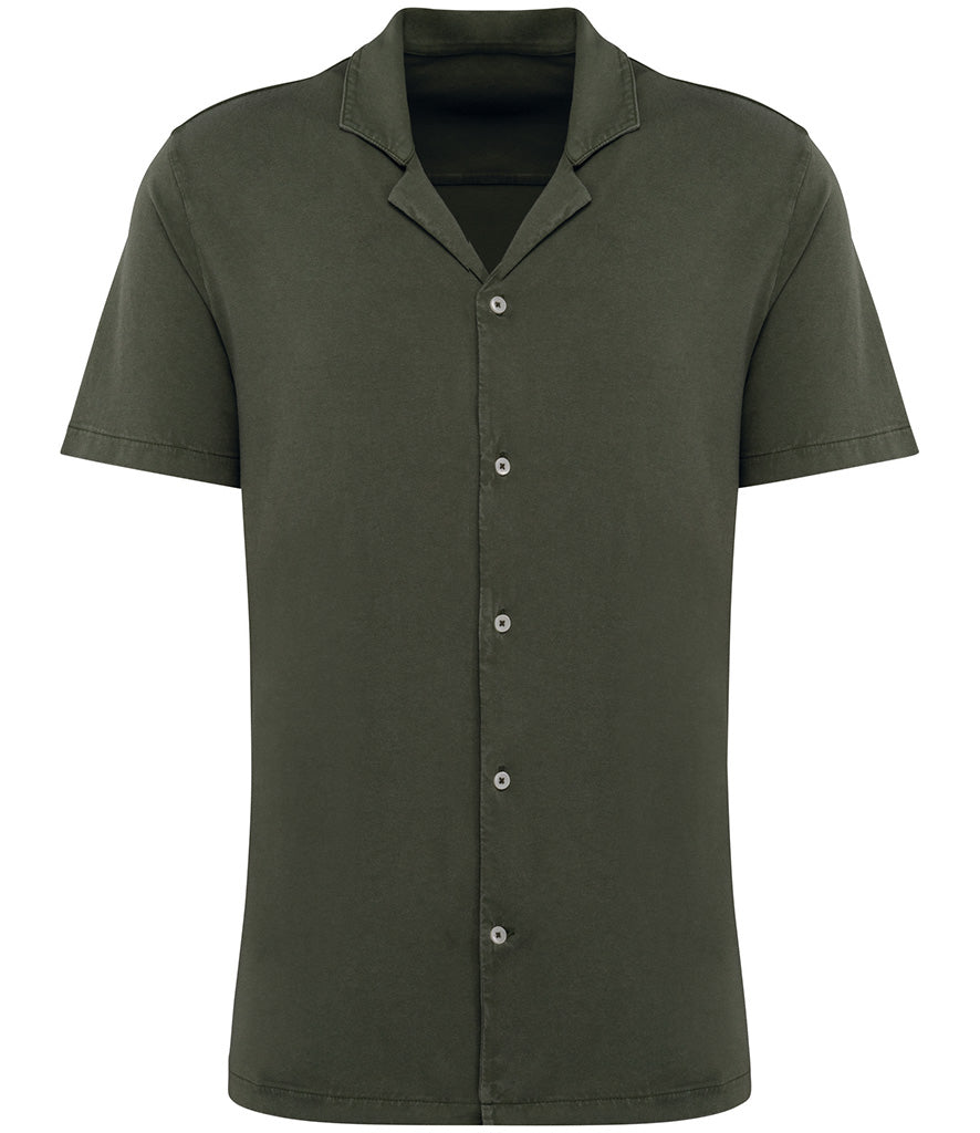 Native Spirit Jersey Short Sleeve Bowling Collar Shirt