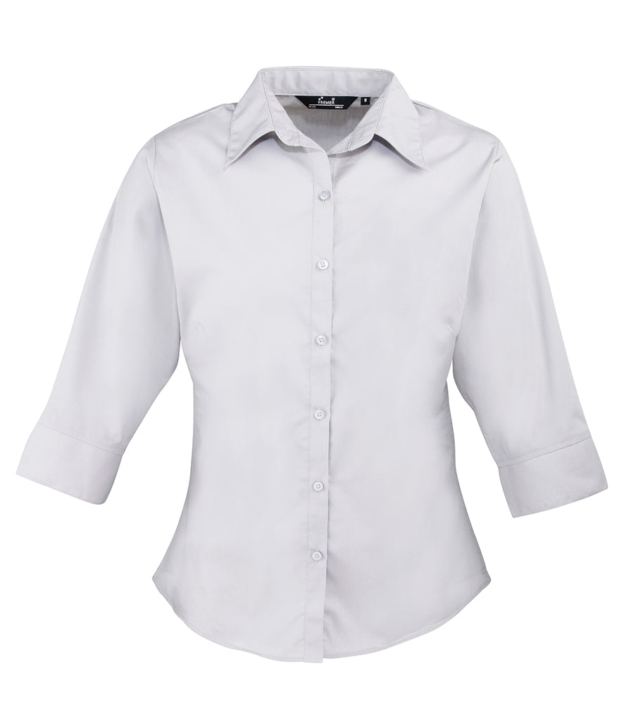 Premier Ladies 3/4 Sleeve Poplin Blouse