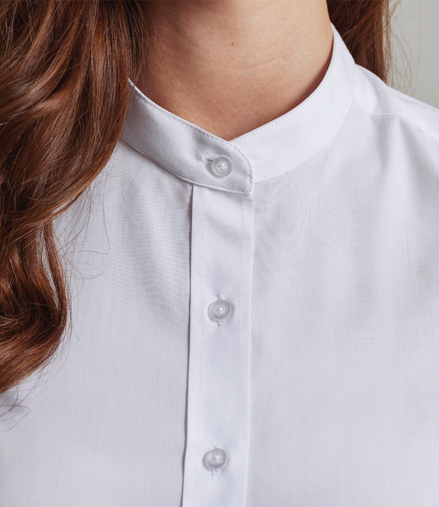 Premier Ladies Banded Collar Grandad Shirt