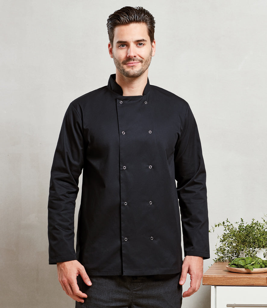 Premier Unisex Long Sleeve Stud Front Chef's Jacket