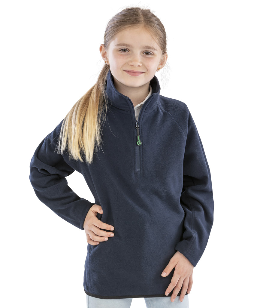 Result Genuine Recycled Kids Zip Neck Micro Fleece
