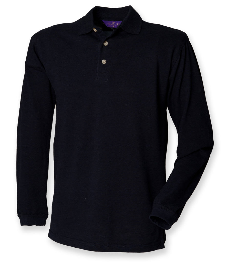 Henbury Long Sleeve Cotton PiquÃ© Polo Shirt