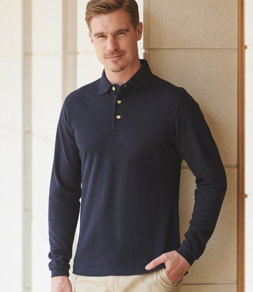 Henbury Long Sleeve Cotton PiquÃ© Polo Shirt